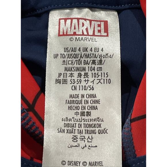 Spider-Man Costume Hooded RashGuard Swim Shirt Sz 4 NWT Disney Marvel - Picture 5 of 7